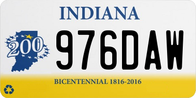 IN license plate 976DAW