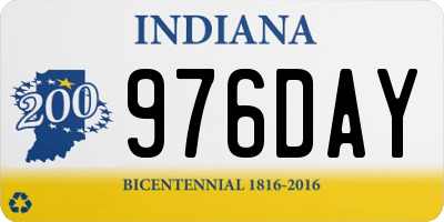 IN license plate 976DAY