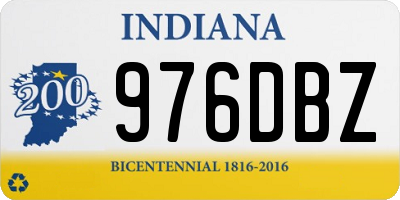 IN license plate 976DBZ