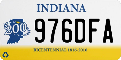 IN license plate 976DFA