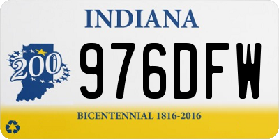 IN license plate 976DFW