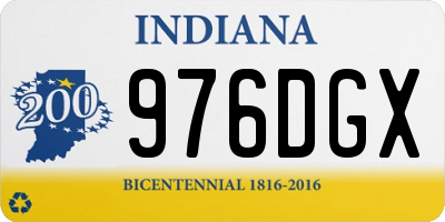 IN license plate 976DGX