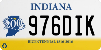 IN license plate 976DIK