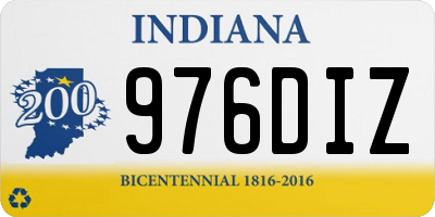 IN license plate 976DIZ
