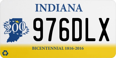 IN license plate 976DLX
