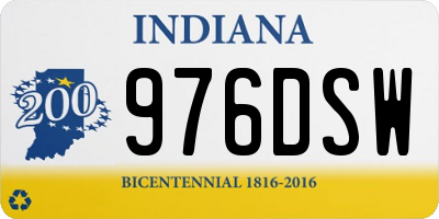 IN license plate 976DSW