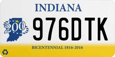 IN license plate 976DTK