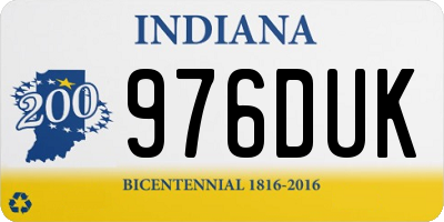 IN license plate 976DUK