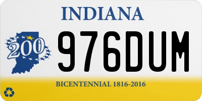 IN license plate 976DUM