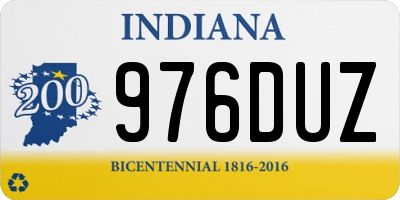 IN license plate 976DUZ