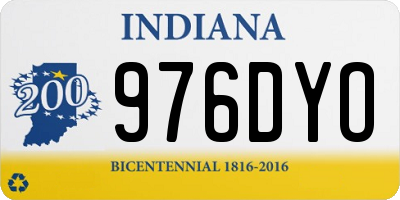 IN license plate 976DYO
