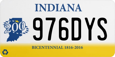 IN license plate 976DYS