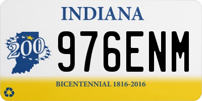 IN license plate 976ENM