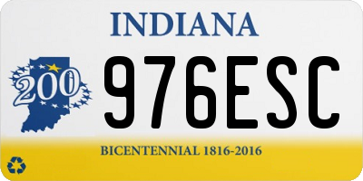 IN license plate 976ESC