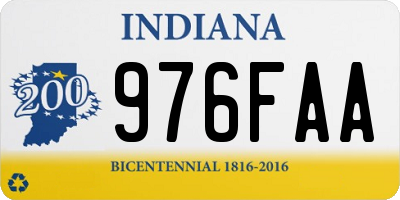 IN license plate 976FAA
