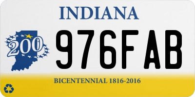 IN license plate 976FAB