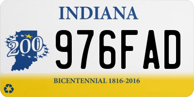 IN license plate 976FAD
