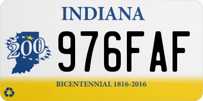 IN license plate 976FAF