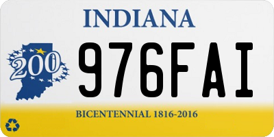 IN license plate 976FAI