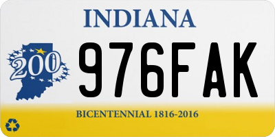 IN license plate 976FAK