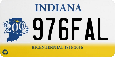 IN license plate 976FAL