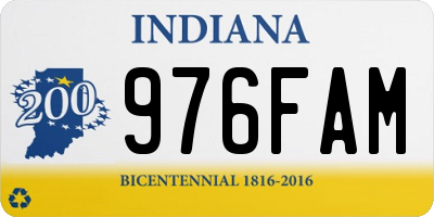 IN license plate 976FAM