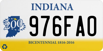 IN license plate 976FAO