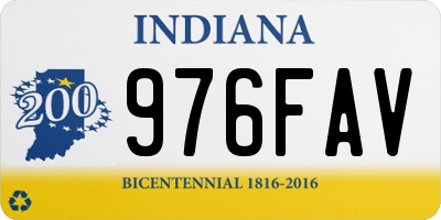 IN license plate 976FAV