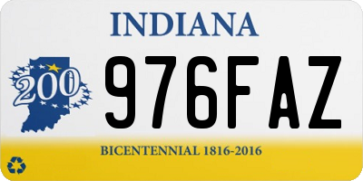 IN license plate 976FAZ
