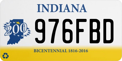 IN license plate 976FBD