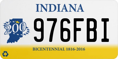 IN license plate 976FBI