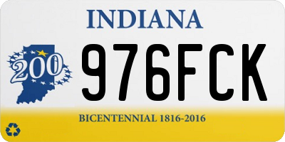 IN license plate 976FCK
