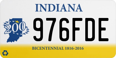 IN license plate 976FDE