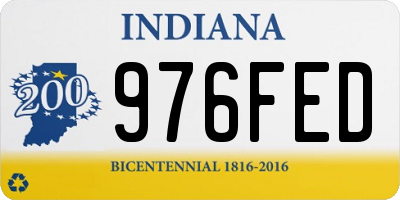 IN license plate 976FED