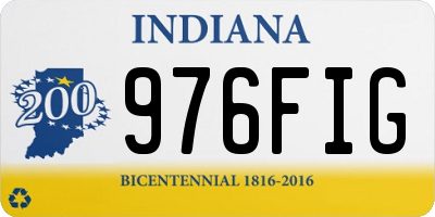 IN license plate 976FIG
