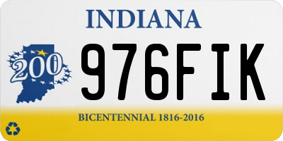 IN license plate 976FIK