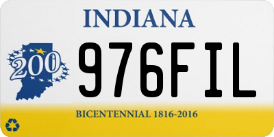 IN license plate 976FIL