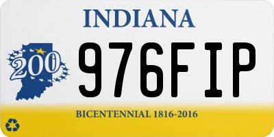 IN license plate 976FIP