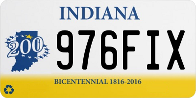 IN license plate 976FIX