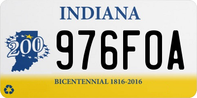 IN license plate 976FOA