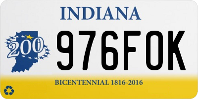 IN license plate 976FOK