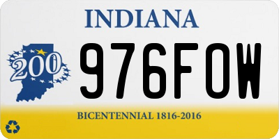 IN license plate 976FOW