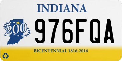 IN license plate 976FQA