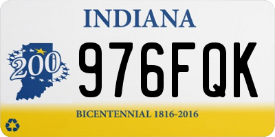 IN license plate 976FQK