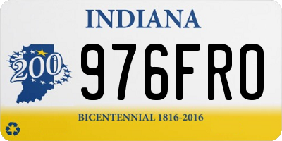 IN license plate 976FRO
