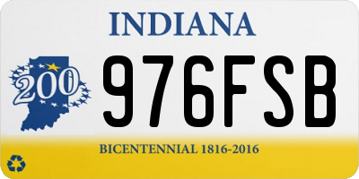IN license plate 976FSB