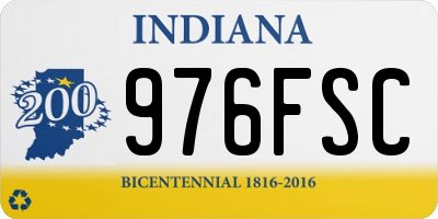IN license plate 976FSC