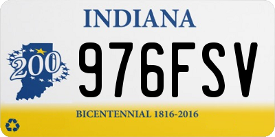 IN license plate 976FSV
