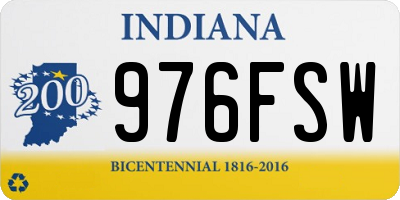 IN license plate 976FSW