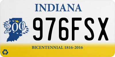 IN license plate 976FSX